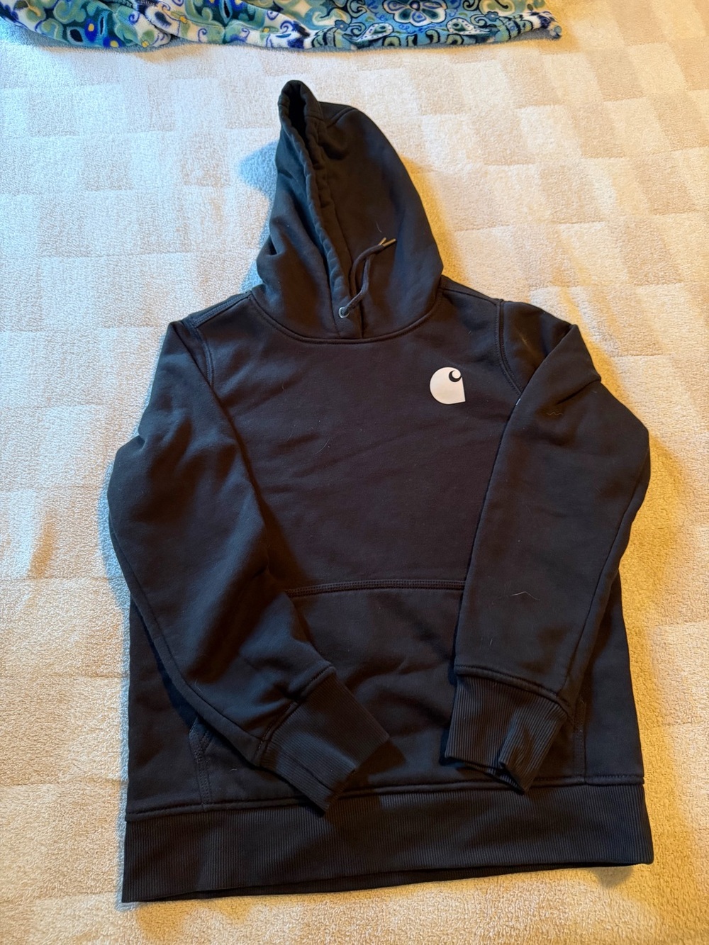 Carhartt Black Pullover Hoodie with White Chest Logo